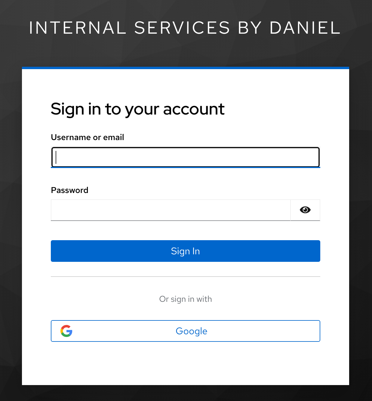 Keycloak login screen